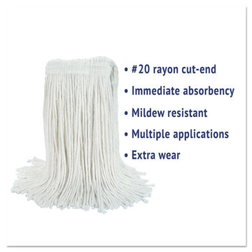 Boardwalk® Cut-end Wet Mop Head, Rayon, No. 20, White, 12-carton freeshipping - TVN Wholesale